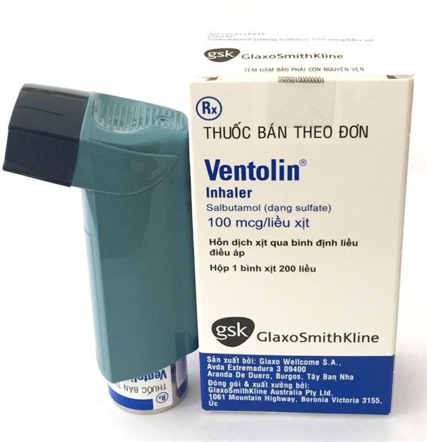 Thuốc xịt Ventolin (Salbutamol) giãn phế quản, giảm khó thở nhanh chóng