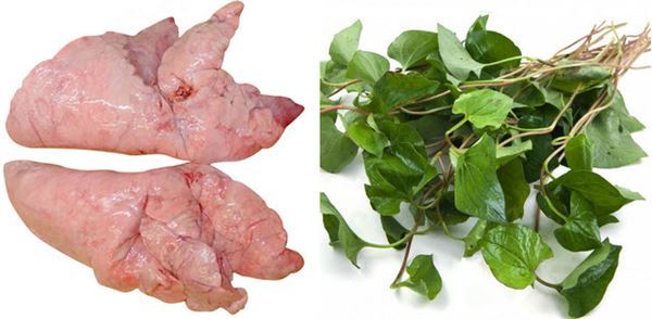 chữa viêm phế quản bằng rau diếp các với phổi lợn