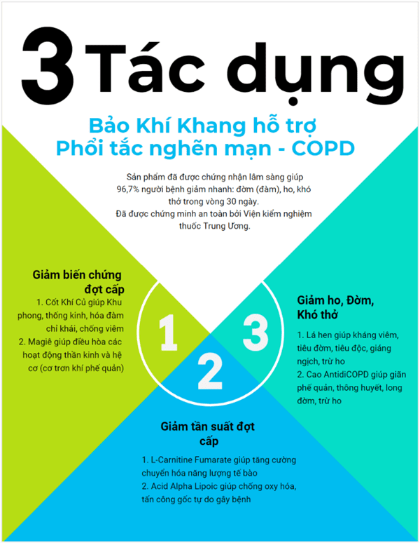 công dụng bảo khí kháng hỗ trợ điều trị copd